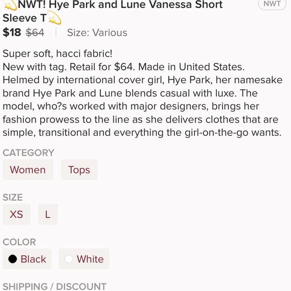 HYE PARK AND LUNE “VANESSA” SHORT SLEEVE TEE - Picture 4 of 4